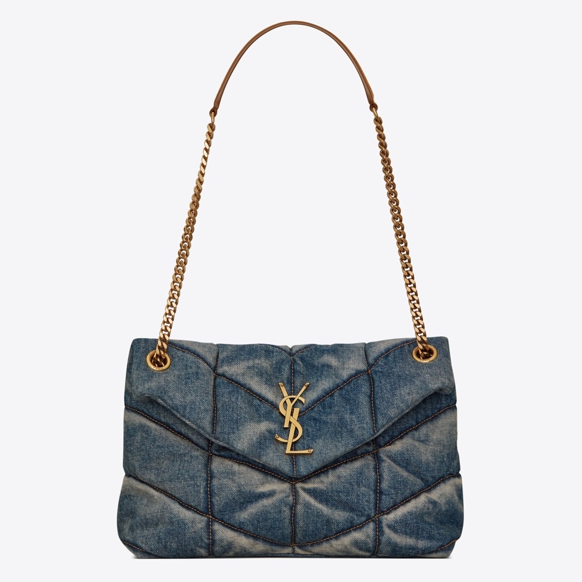 Sa**t Lau*nt loulou small bag in quilted vintage denim