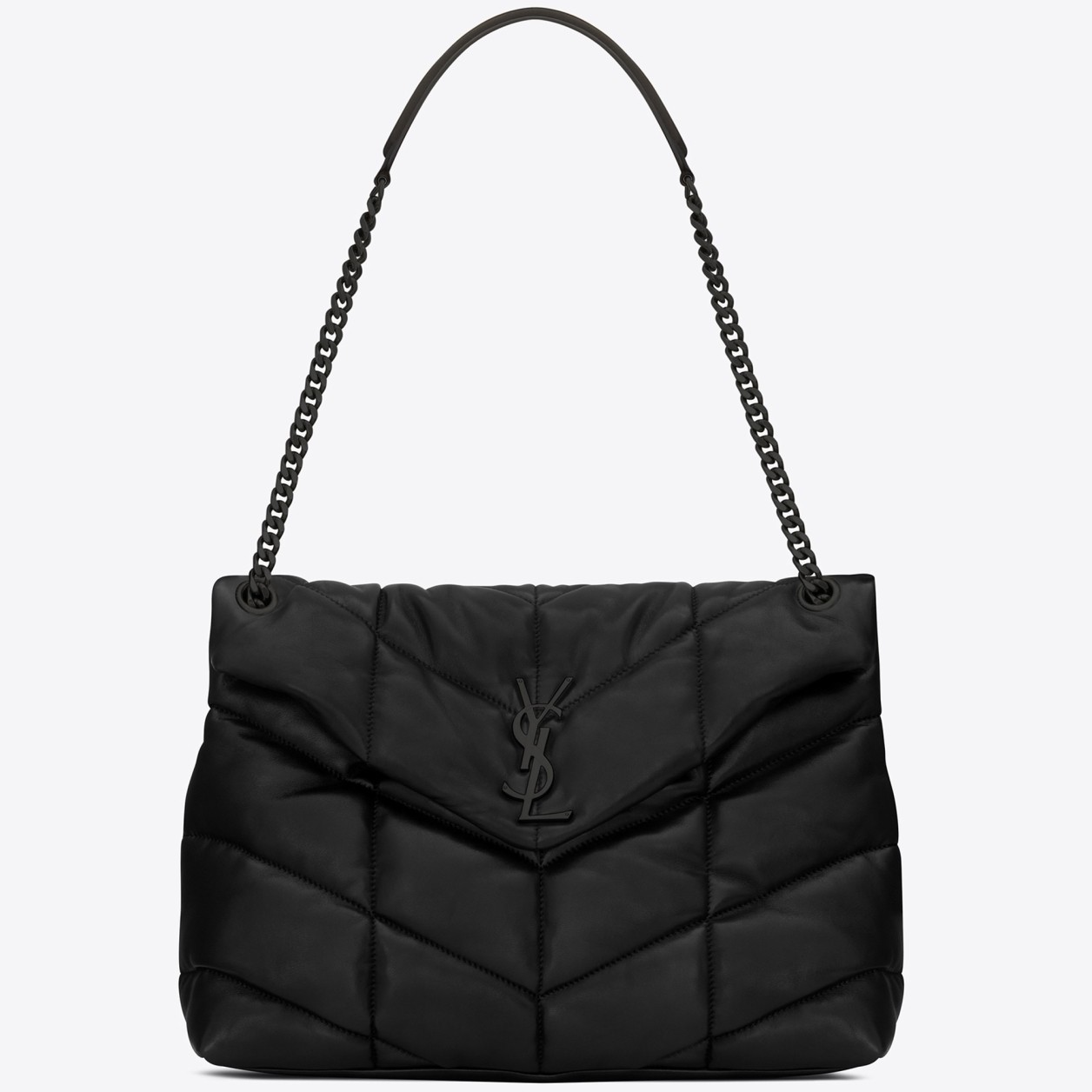 Sa**t Lau*nt so black loulou puffer medium bag