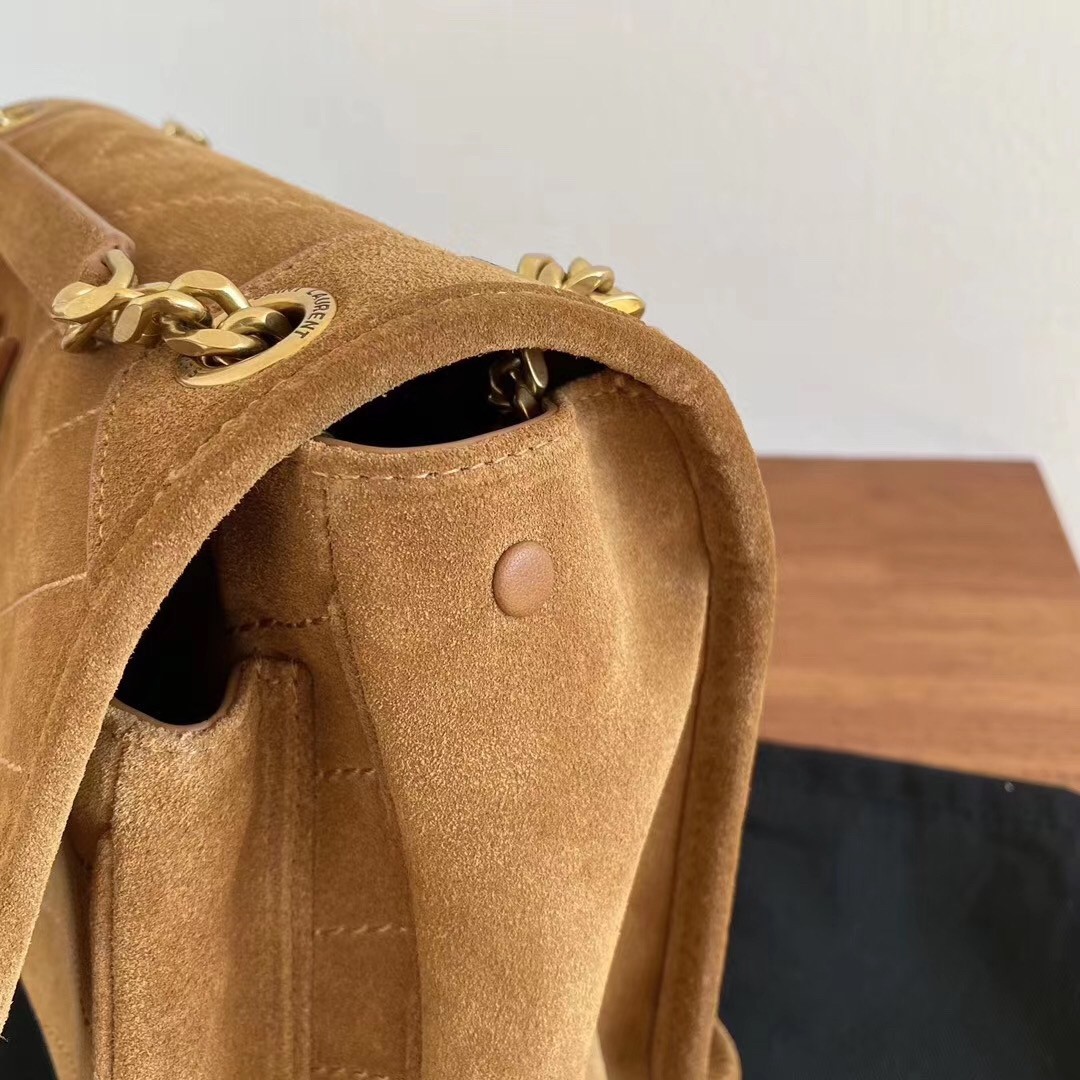 Sa**t Lau*nt medium niki bag in brown suede
