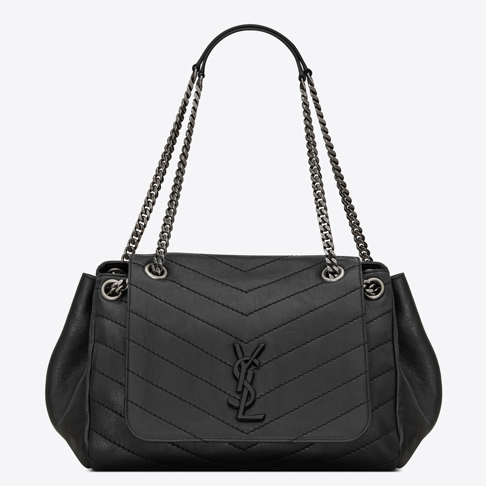 Sa**t Lau*nt nolita medium bag in black quilted leather