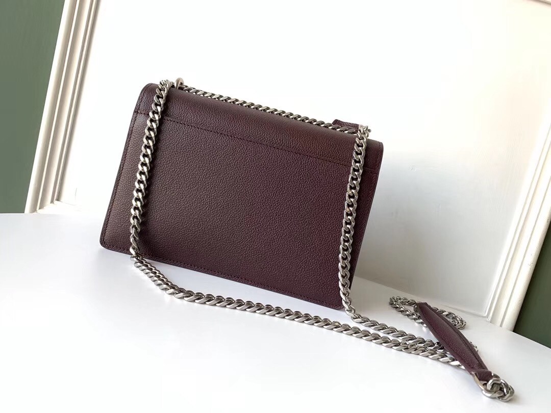Sa**t Lau*nt sunset medium bag in bordeaux grained leather