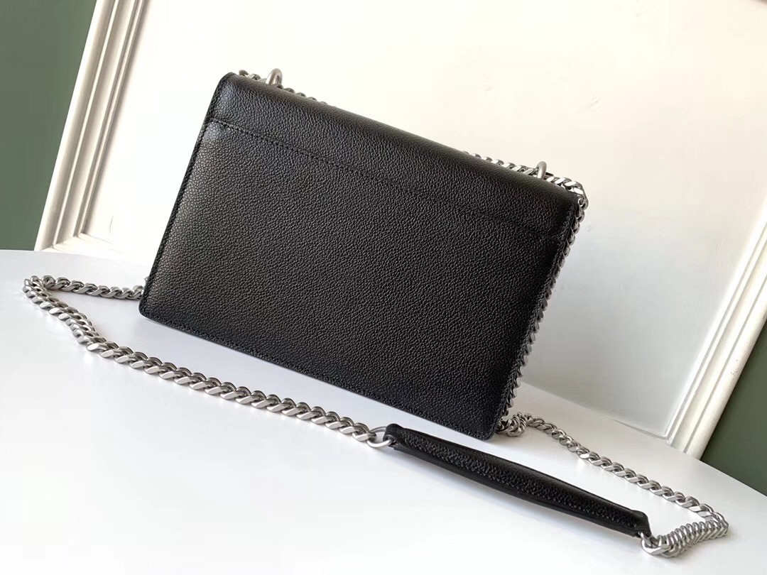 Sa**t Lau*nt sunset medium bag in black grained leather