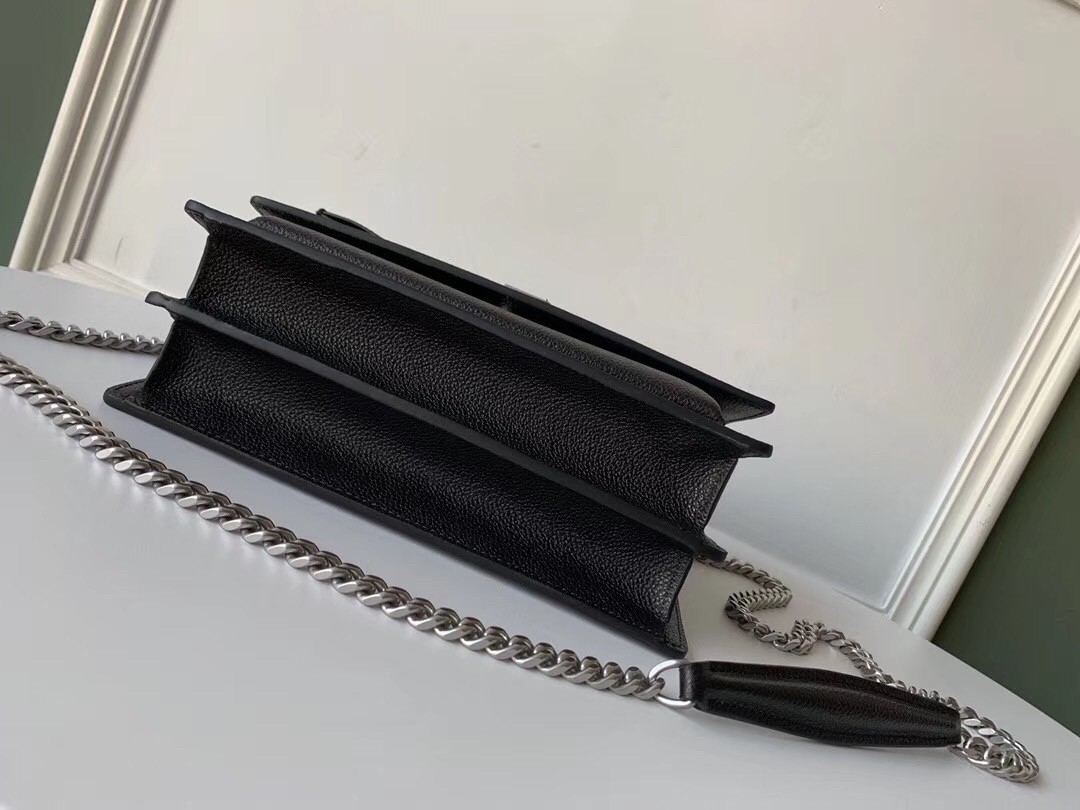 Sa**t Lau*nt sunset medium bag in black grained leather