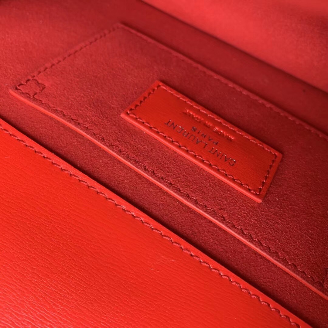 Sa**t Lau*nt sunset medium bag in red calfskin