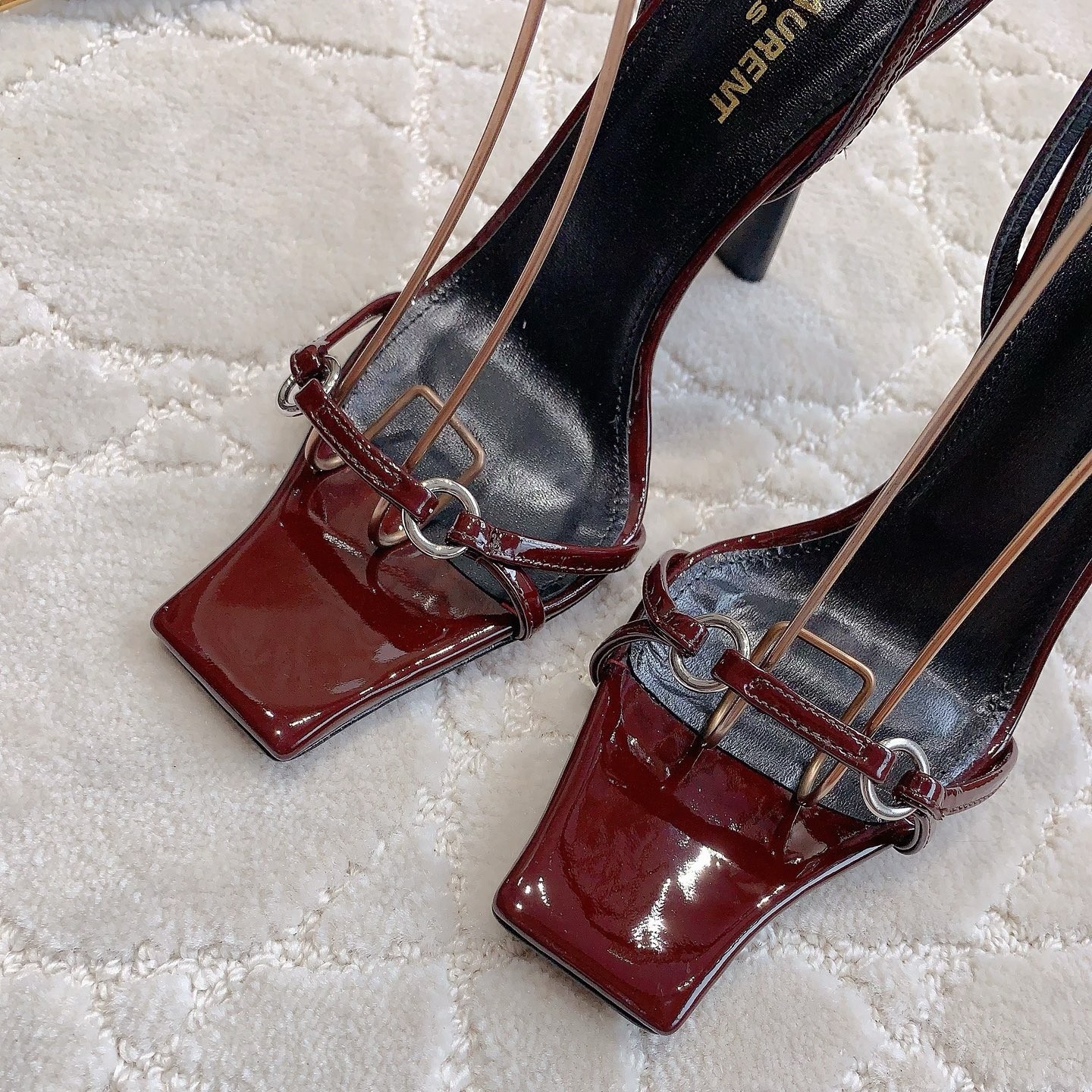 Sa**t Lau*nt nova 100 sandals in red patent leather