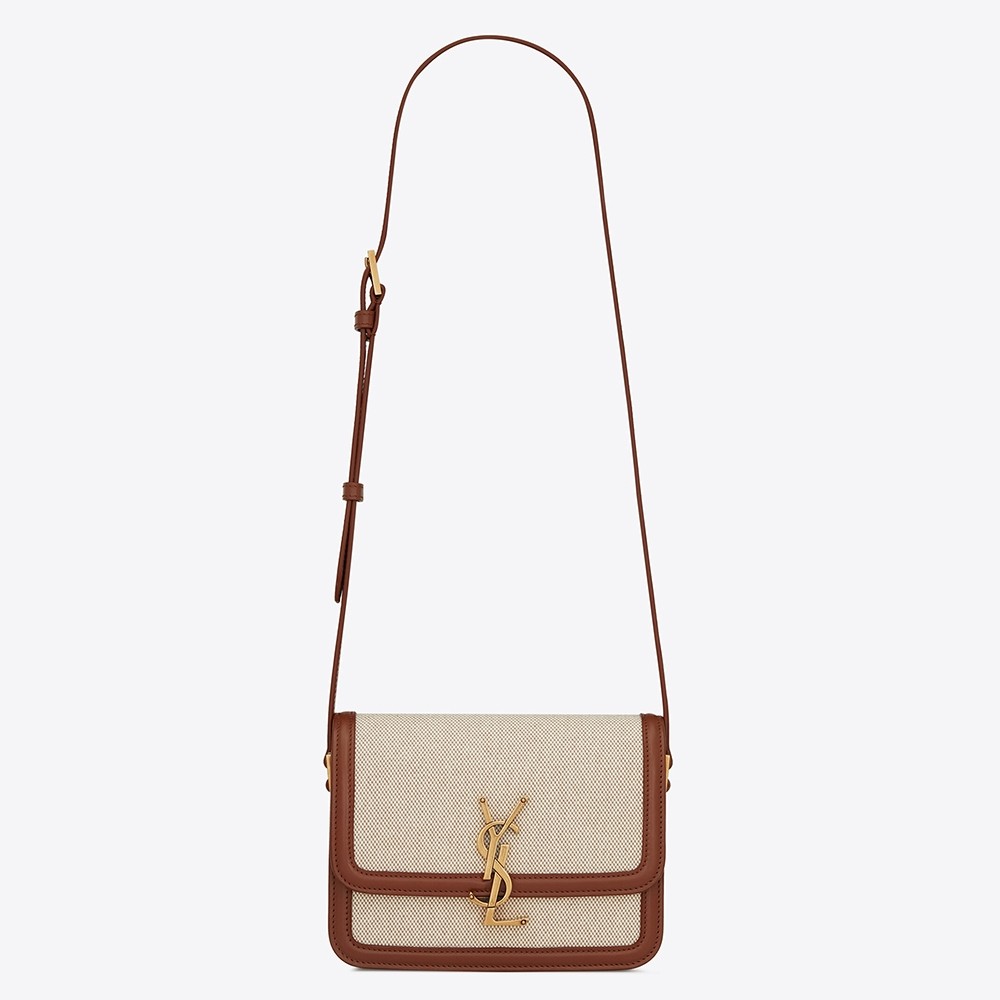 Sa**t Lau*nt solferino small bag in canvas with calfskin