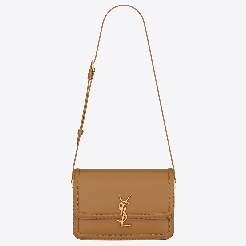 Sa**t Lau*nt solferino medium bag in brown box calfskin