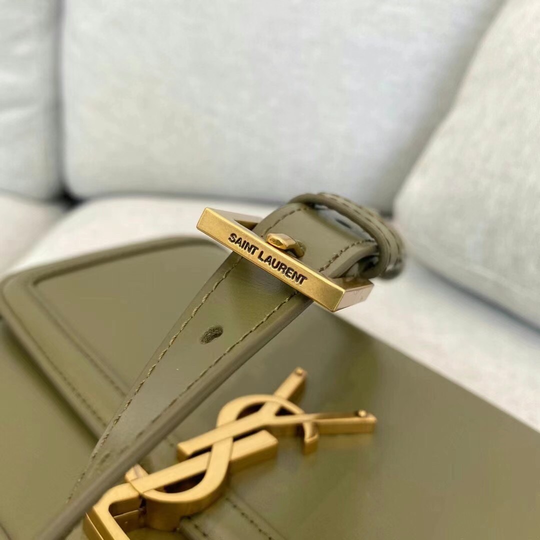 Sa**t Lau*nt solferino medium bag in khaki calfskin