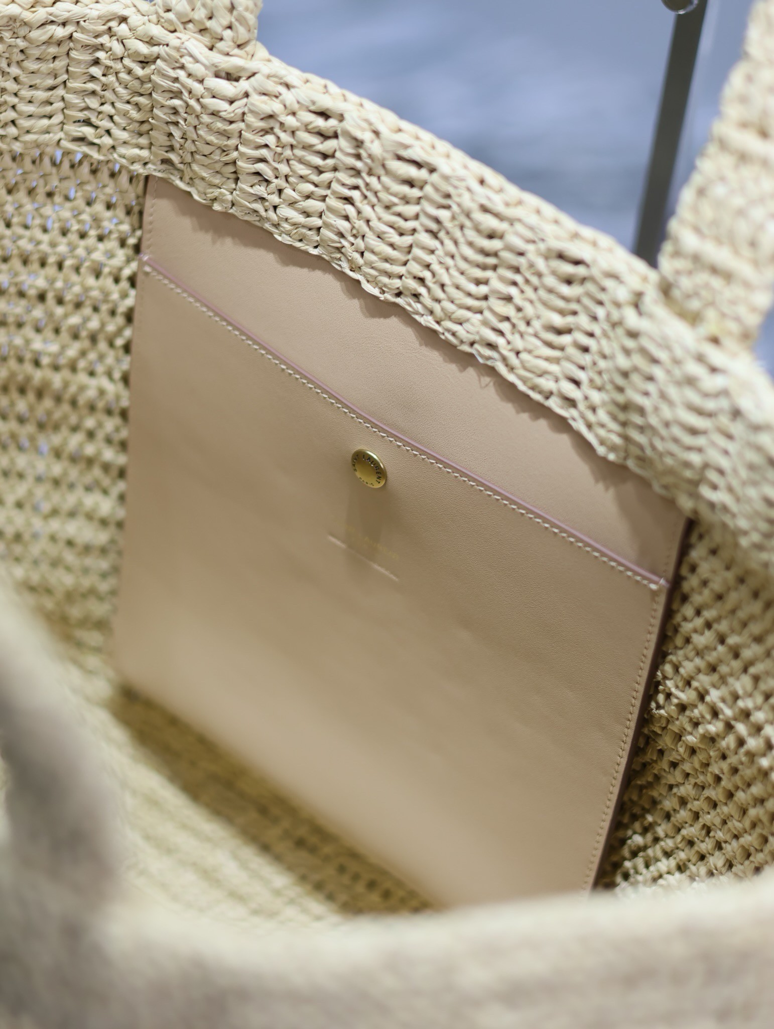 Sa**t Lau*nt oversized tote bag in naturel raffia