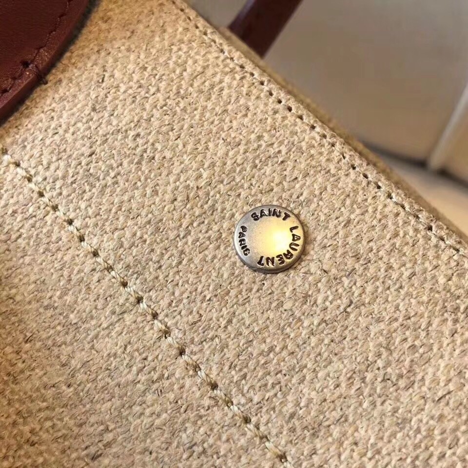 Sa**t Lau*nt rive gauche tote bag with tan handle