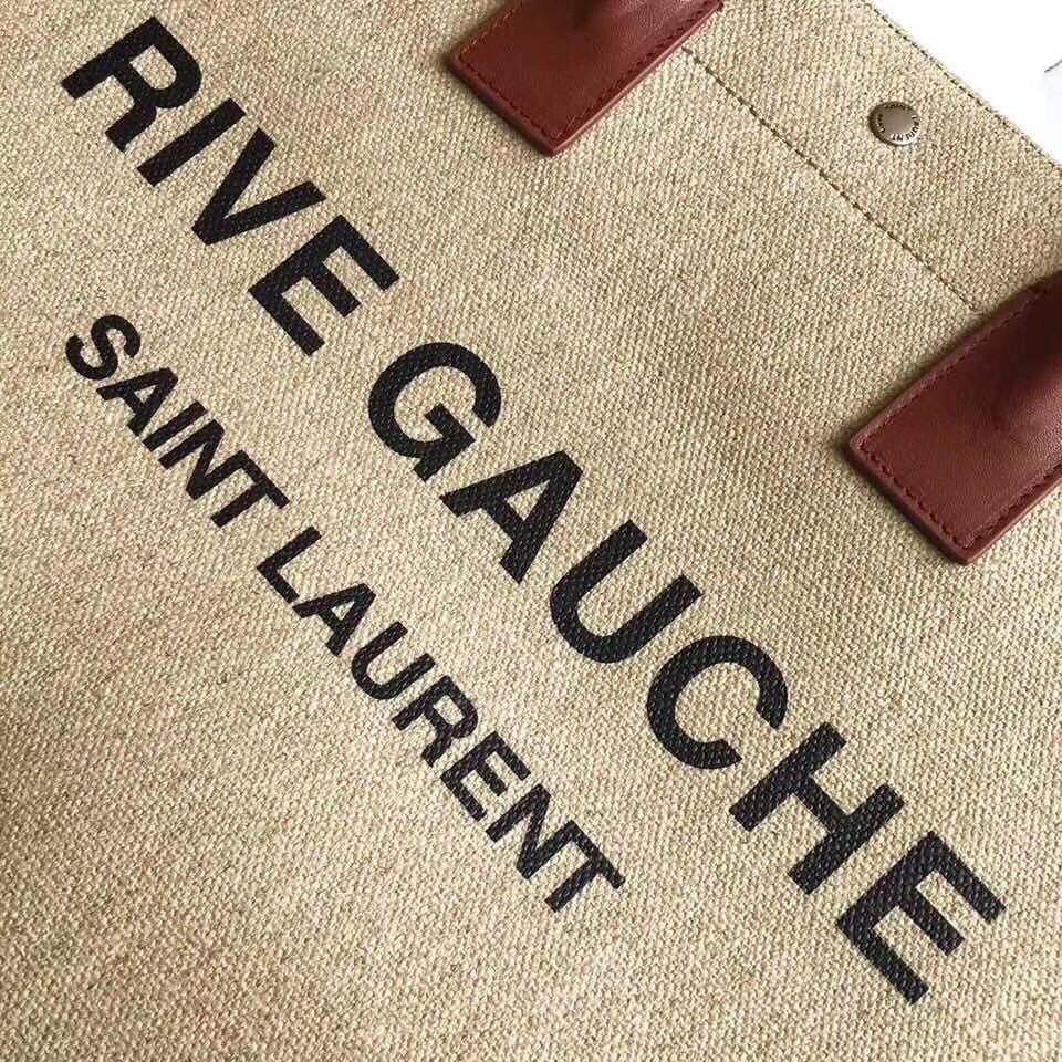 Sa**t Lau*nt rive gauche tote bag with tan handle