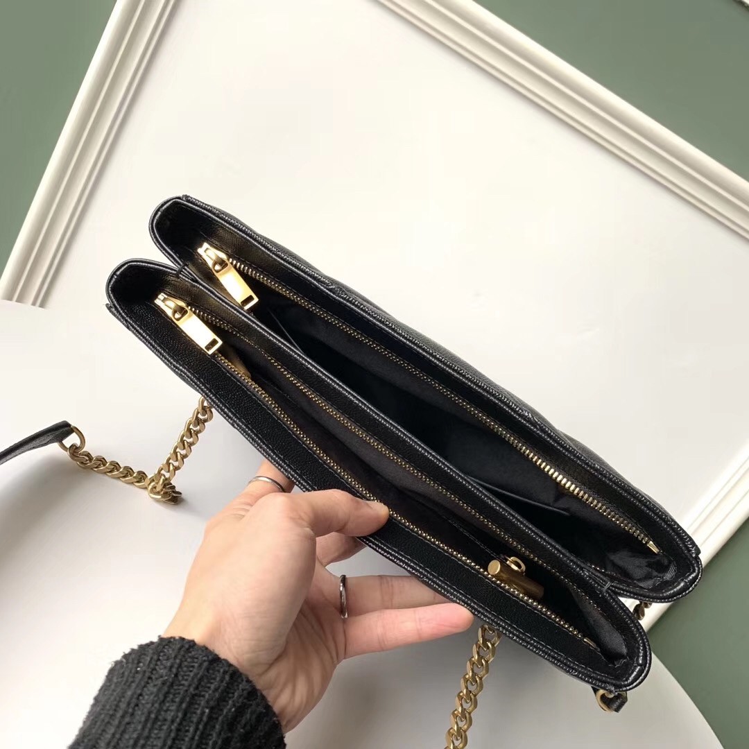 Sa**t Lau*nt small tribeca shopping bag in black leather